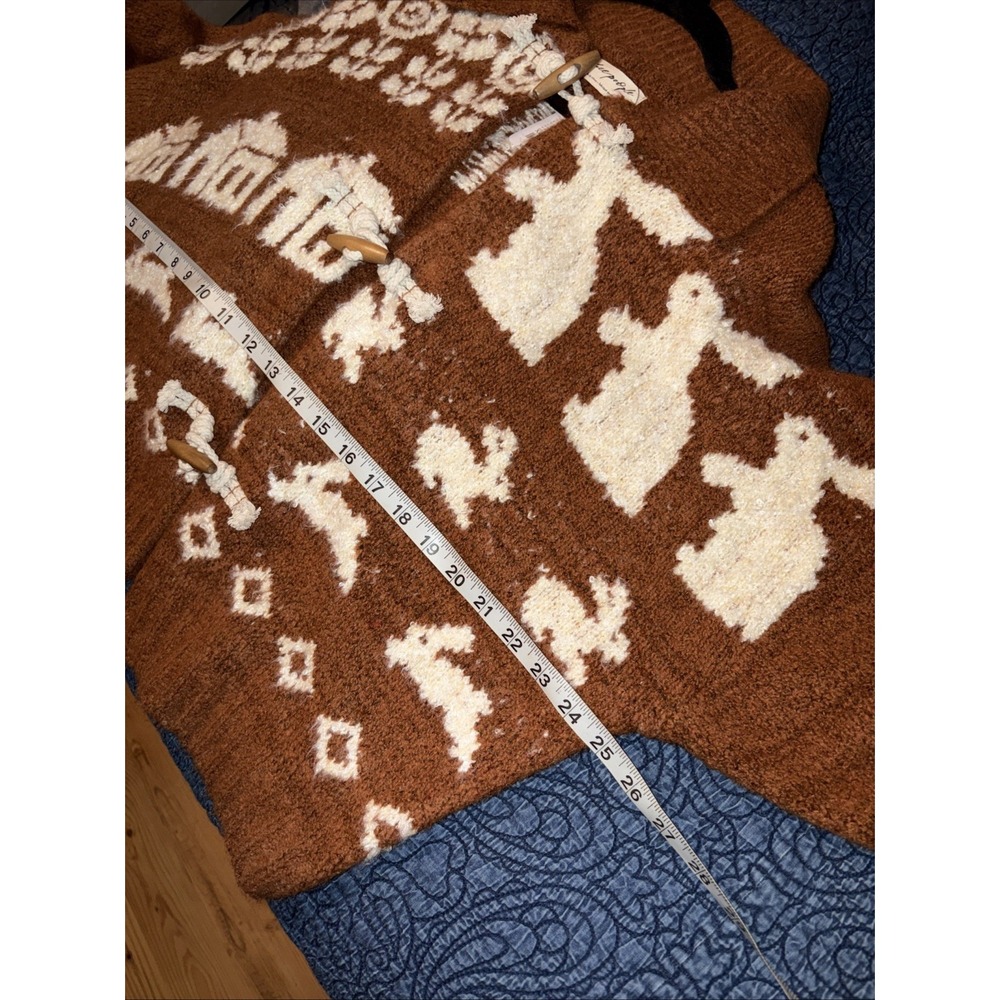 NWT $198 Free People Home Sweet Home XL Cardigan Cottagecore Toggle Sweater - Picture 12 of 13